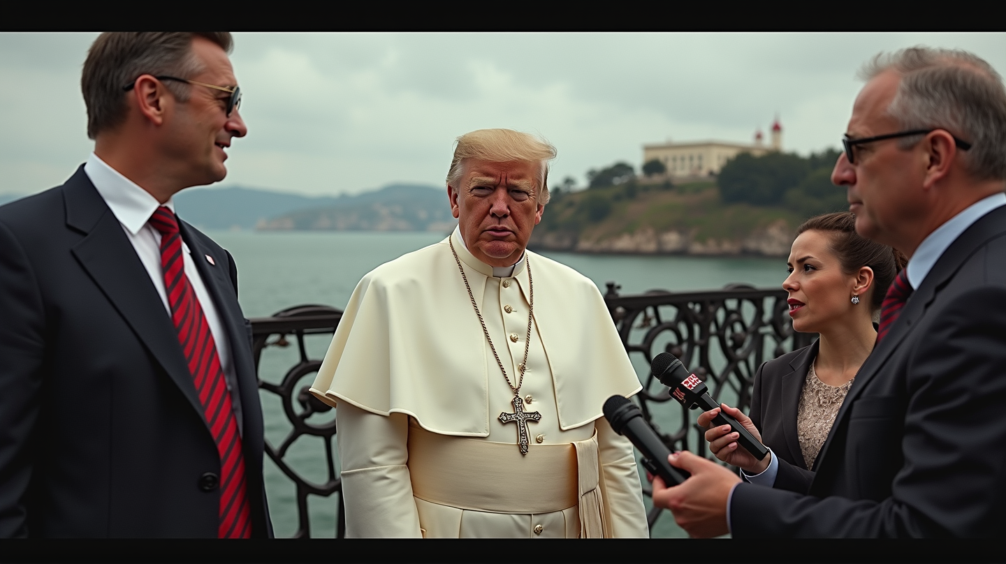 トランプ、ハリウッドとアルカトラズに挑戦しつつ、ローマ教皇のAI画像をめぐる論争が渦巻く