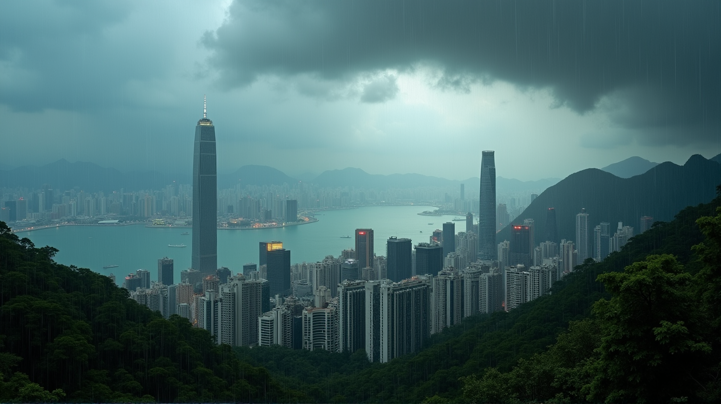 台風ウィパの勢力弱まる：香港のT10信号がT8に格下げ