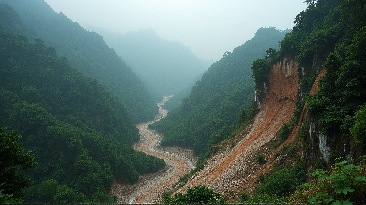 自然の力を見よ：南中国で発生した土砂崩れがカメラに捉えられる