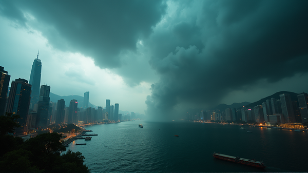 台風ウィファで香港に最高の警報が発令